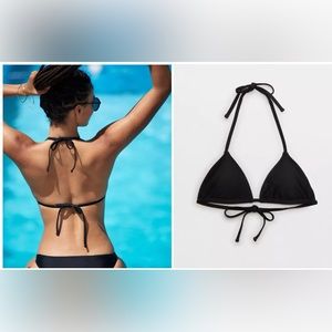 Aerie black bikini top and ribbed cheeky bikini bottoms